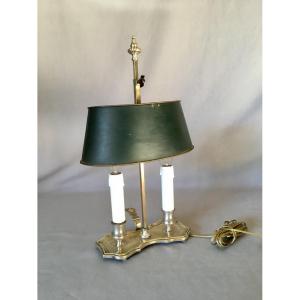 Silver-plated Metal Bouillotte Lamp