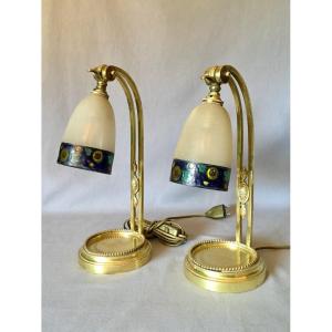 Pair Of Art Deco Bedside Lamps