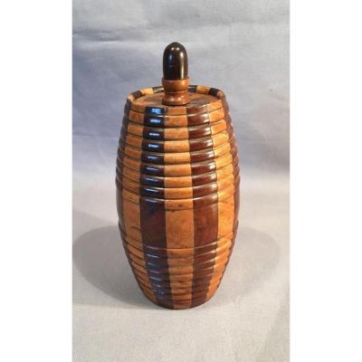 Turned Wooden Barrel