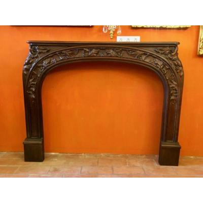 Art Nouveau Mahogany Fireplace