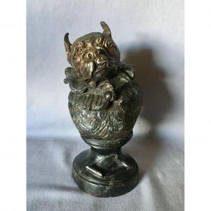 Humorous Bronze Bulldog Nineteenth
