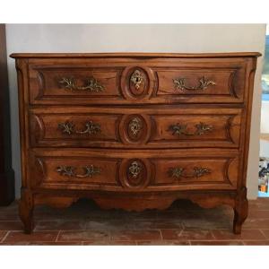 Louis XV Curved Commode In Walnut Eighteenth