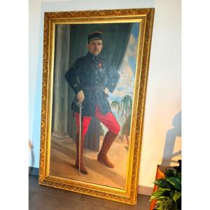 Emil Stwrf, Oil On Canvas. Large Painting Depicting A Soldier. 
