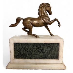 Bronze Horse On Marble Base