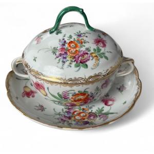 Dresden Porcelain Covered Bouillon - Richard Klemm Workshop, Circa 1880