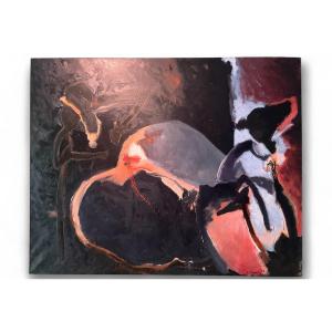 Dominique Thiolat - Abstract Composition - Oil On Canvas Signed And Dated.