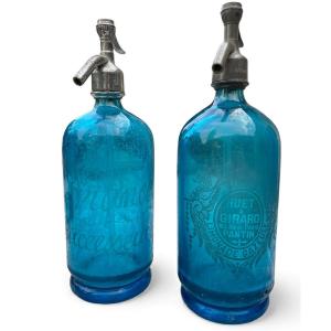 Pair Of Sparkling Water Siphons - Huet & Girard, Pantin / Gazard, Versailles - Circa 1900-1930