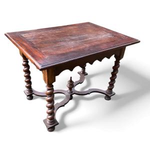 Louis XIII Style Turned Wood Table - France, 17th Century