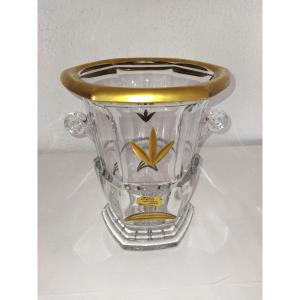 Champagne Bucket In Cut Crystal And 24 Carat Gilding Tableware 