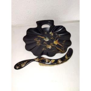 Napoleon III Old Crumb Collector And Its Boiled Cardboard Brush