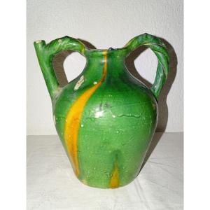 Orjol Gargoulette Old Green Glazed Water Jug Collectible Pottery