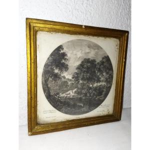 Perelle Rural Engraving XVIII Driving Cattle To The River