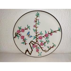 Limoges Marthe Laforge Large Decorative Japanese Enameled Dish
