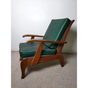 Vintage 4 Position Relaxation Deckchair From The 50s