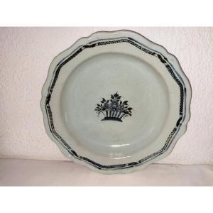 "cul Noir" Large Hollow Dish From Rouen Regional Glazed Earthenware 38cms Collection