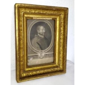 Engraving XVIII Historical And Religious Figure Of The XVII "cardinal De Bérulle"