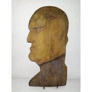 Mussolini Italy World War II Polychrome Wooden Fairground Panel Folk Art Curiosity 