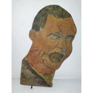 Tito Yugoslavia World War II Polychrome Wooden Fairground Panel Folk Art Curiosity 