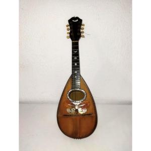 Cavalli Aristide Antique Mandolin Butterfly Decor Mother Of Pearl And Wood Italy Cremona XIX
