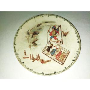 Choisy-le-roy Illustrated Plate Earthenware Terre De Fer Collection