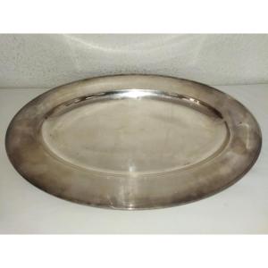 Christofle Oval Serving Platter Silver-plated Metal Hallmark XX Tableware 