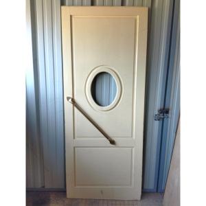 Antique Porthole Door Solid Wood Brass Handles Branch Of The Bank Of France 