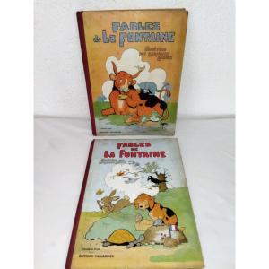 Fables Of La Fontaine Benjamin Rabier Illustrations First & Second Parts Collection