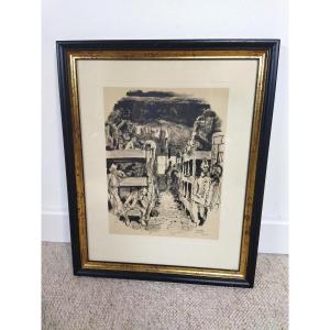 Cluseau Lanauve 1941 Print Stalag Camps Barracks Second World War
