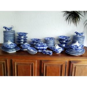 Bordeaux Vieillard Johnston Service Faience Camaïeu Bleue 160 Pieces 1880/1890 Rare 