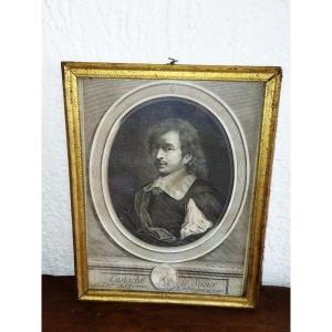 Antique Engraving By French Painter From The Saint-luc Academy "eustache Le Sueur" XVII