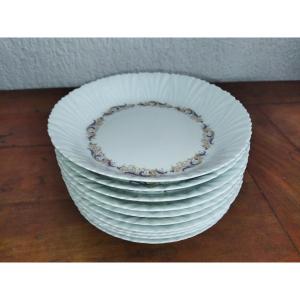 Limoges Jammet-seignolles 10 Porcelain Soup Plates "venus" 19cms