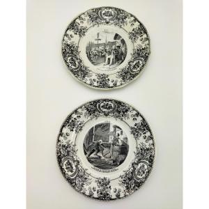 Creil & Montereau Two Old Plates