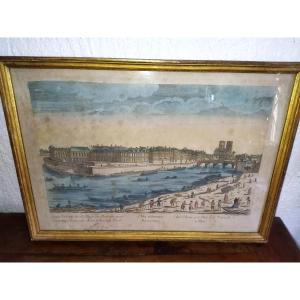 Optical View And Its Golden Frame: Paris, Ile Saint-louis, Pont De La Tournelle, Notre-dame...