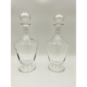 Saint-louis Pair Of Crystal Decanters Tableware 