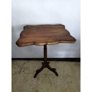 Tripod Side Table, Walnut Top, 19th Century
