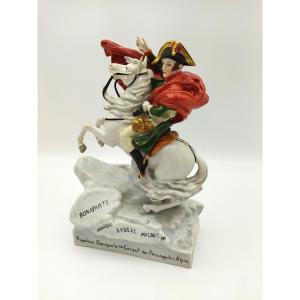 Napoleon I Enamelled Porcelain Statuette Bonaparte I Consul Crossing The Alps