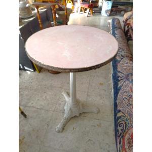 Antique Bar/bistro Side Table With Cast Iron Tripod Base 