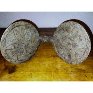 Forge Mold, Engraved Forged Steel With Esoteric Religious Symbols, Folk Art Collection