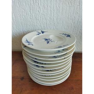 Cauldon Chantilly Set Of 12 Antique English Earthenware Plates