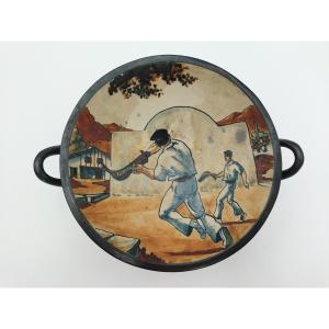 Ciboure Stoneware Pedestal Bowl Chistera Players Collection