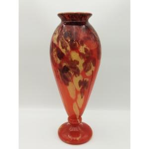 Schneider Art Deco Large Vase Marmoréen Pattern 45cms Collection