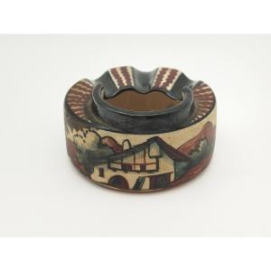 Ciboure Stoneware Ashtray Basque Country House And Sheep Collection