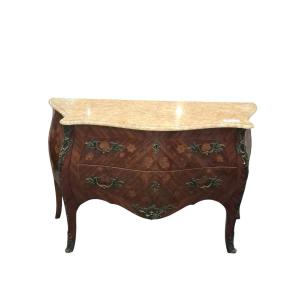 Louis XV Style Chest Of Drawers In Marquetry 