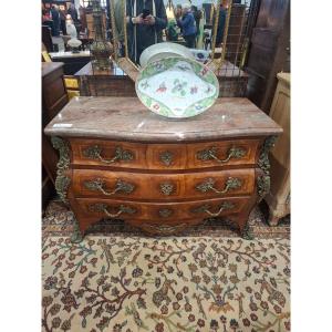 Louis XV Style Chest Of Drawers In Marquetry 