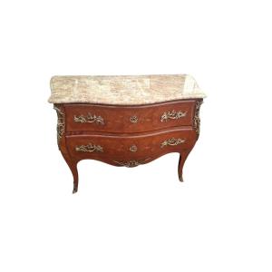 Louis XV Style Chest Of Drawers In Marquetry 