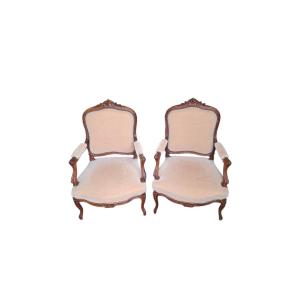 Pair Of Louis XV Style Armchairs 