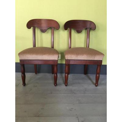 2 Empire Chairs In Mahogany