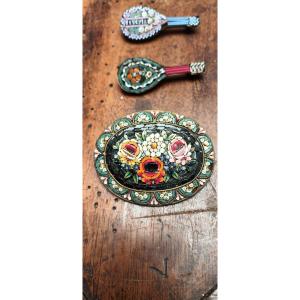 Italian Micro Mosaic Brooches 