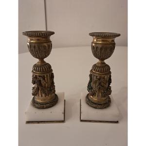 Louis XVI Style Bronze Toilet Candlesticks
