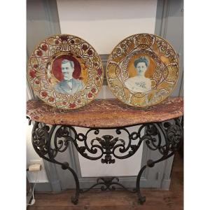 Pair Of Large Earthenware Platters 